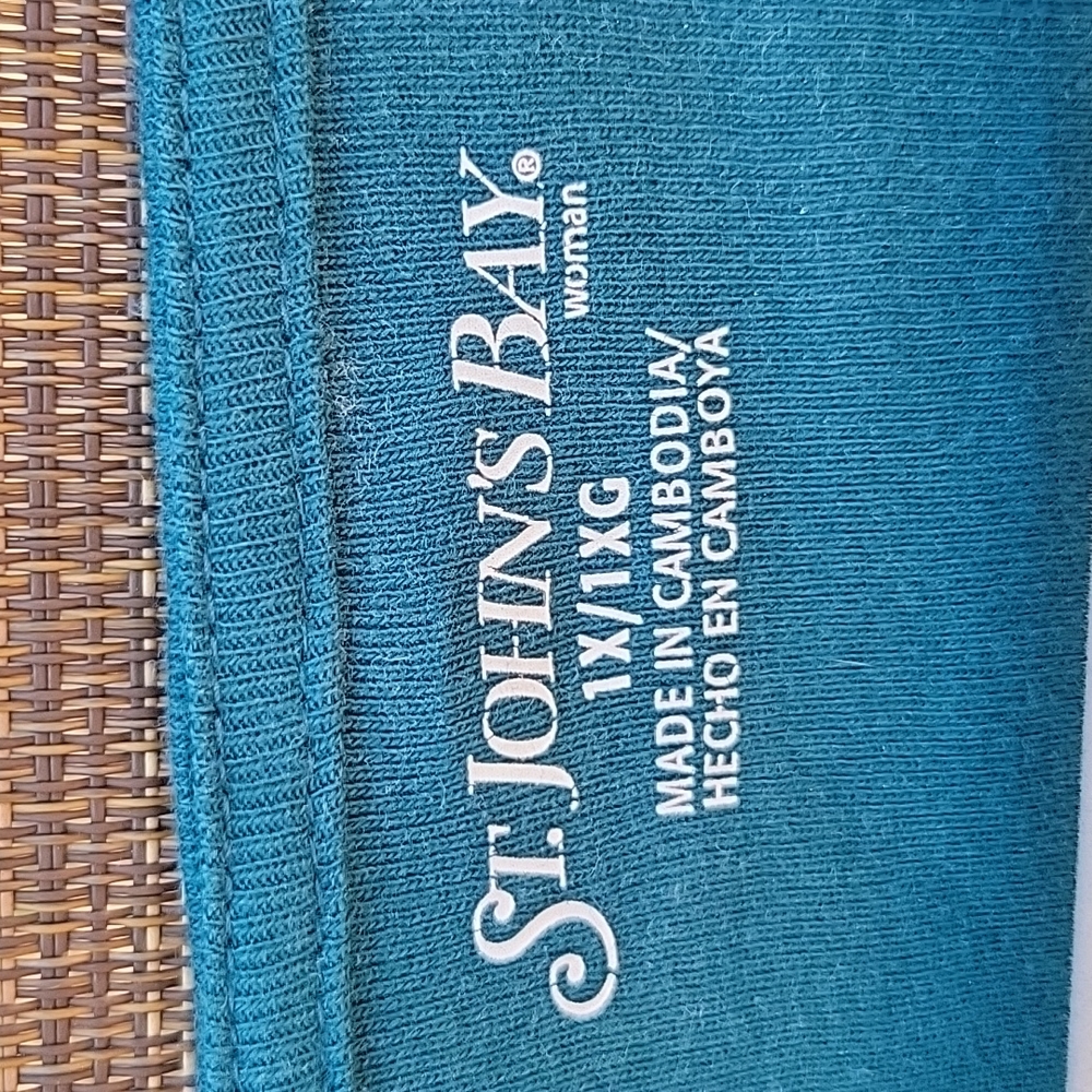 Teal beaded Tee 1X - Picture 4 of 7